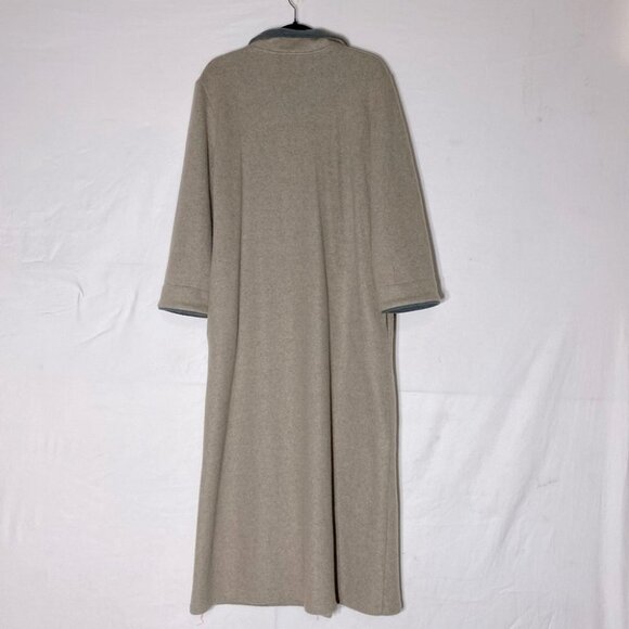 Vintage Kayanna Lingerie Beige Maxi Lgth Front Zip Fleece MockNeck Housecoat S - Picture 2 of 15